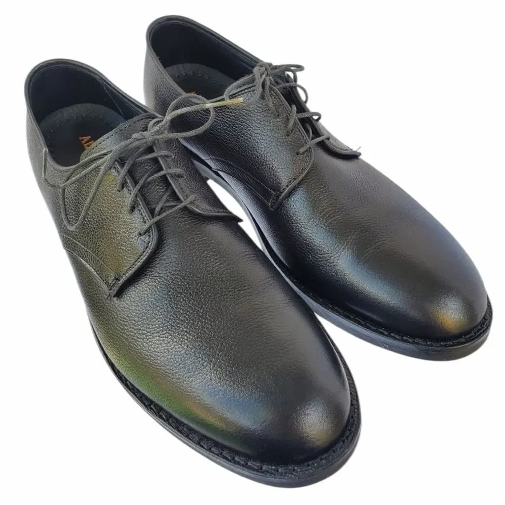 Allen Edmonds Nomad Derby Shoes Black Pebbled Leather Lace Up Plain Toe size 10B